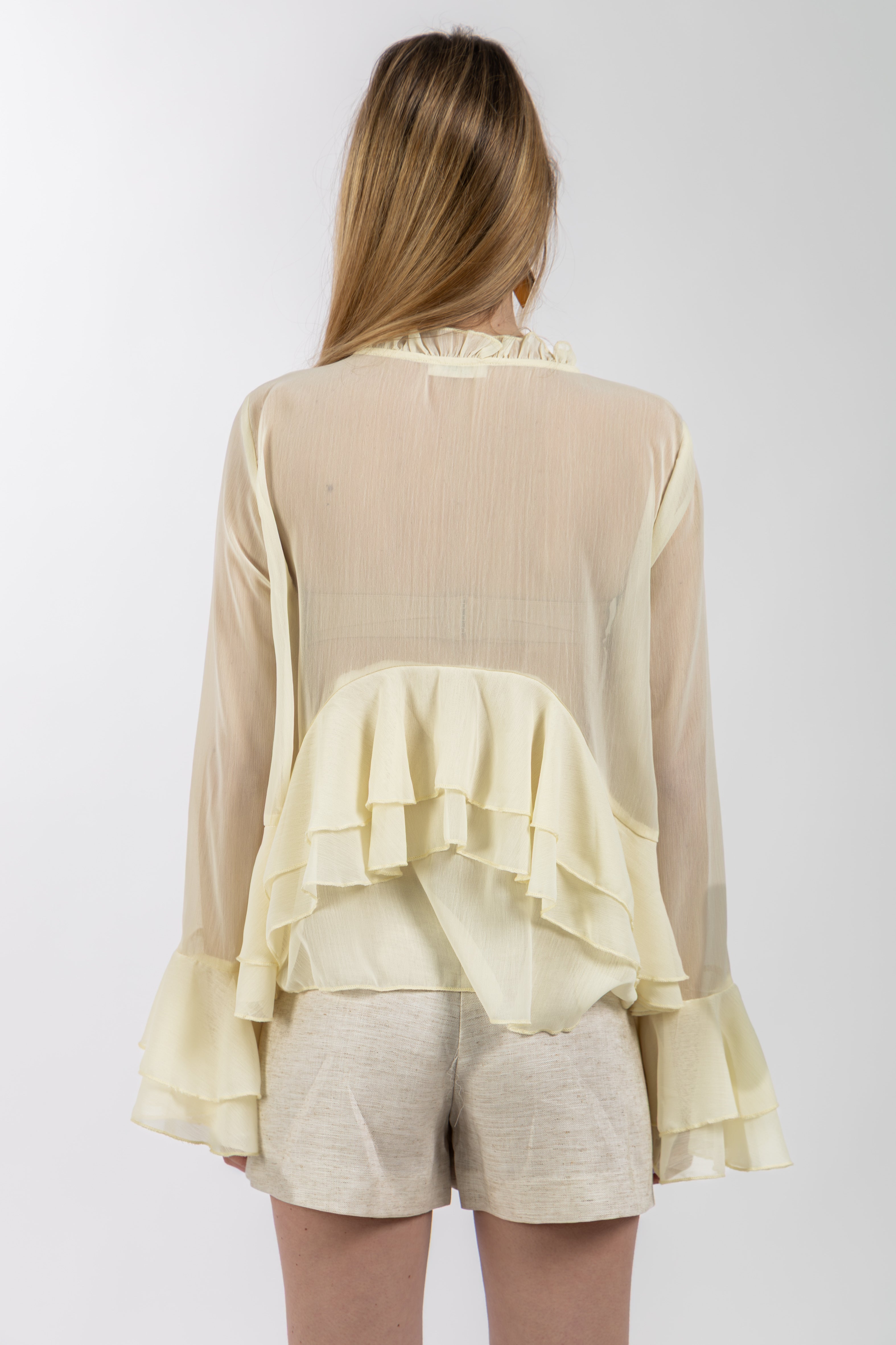 Blusa balze giallo burro