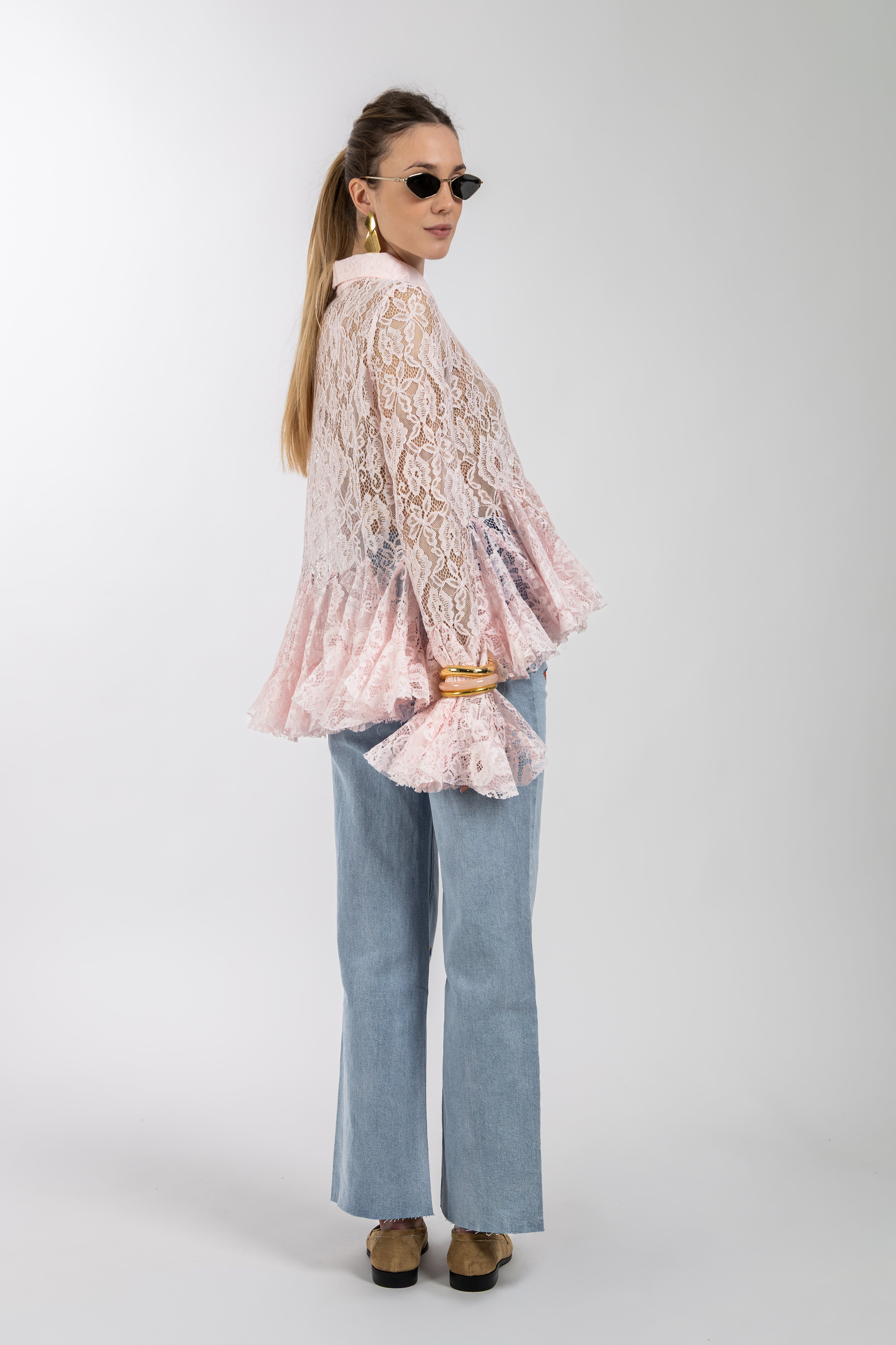 Jeans regular ricami