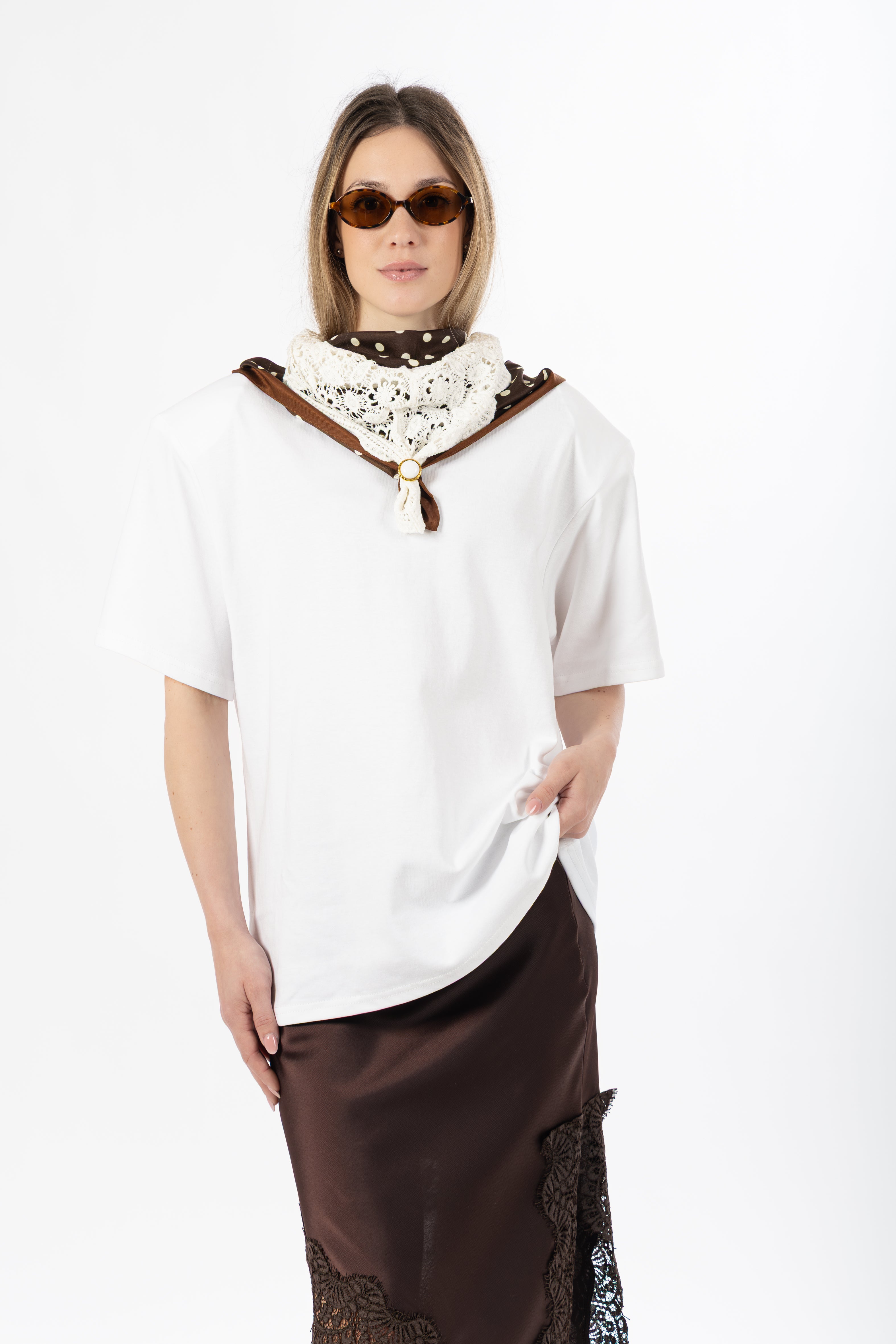 T-shirt spalline bianco