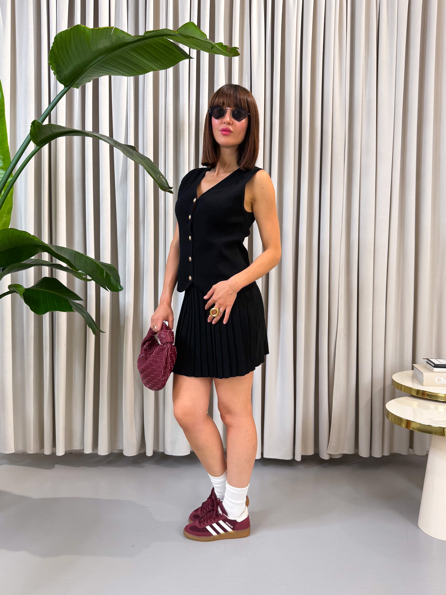 Coordinato gilet e minigonna
