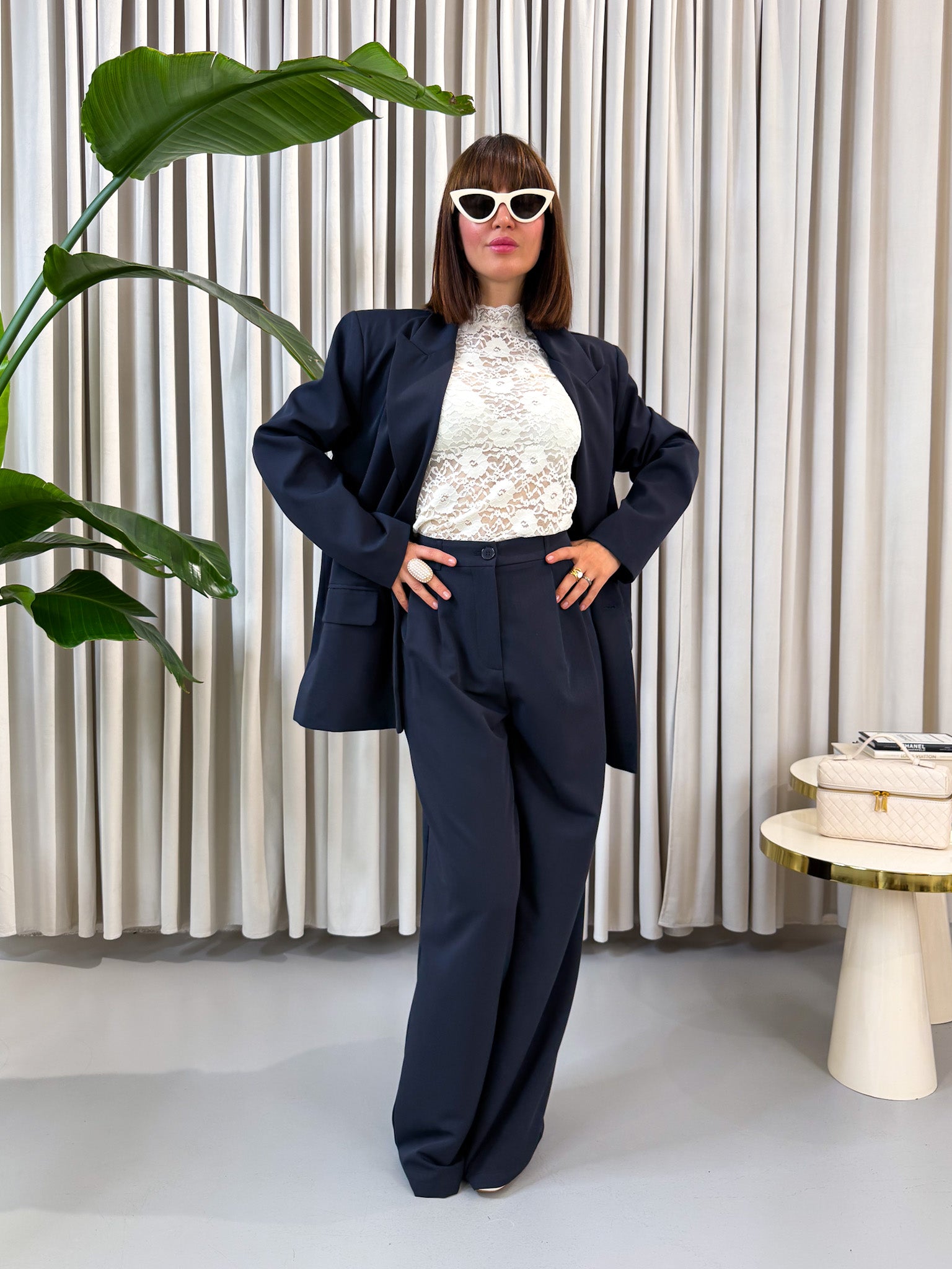 Blazer over blu