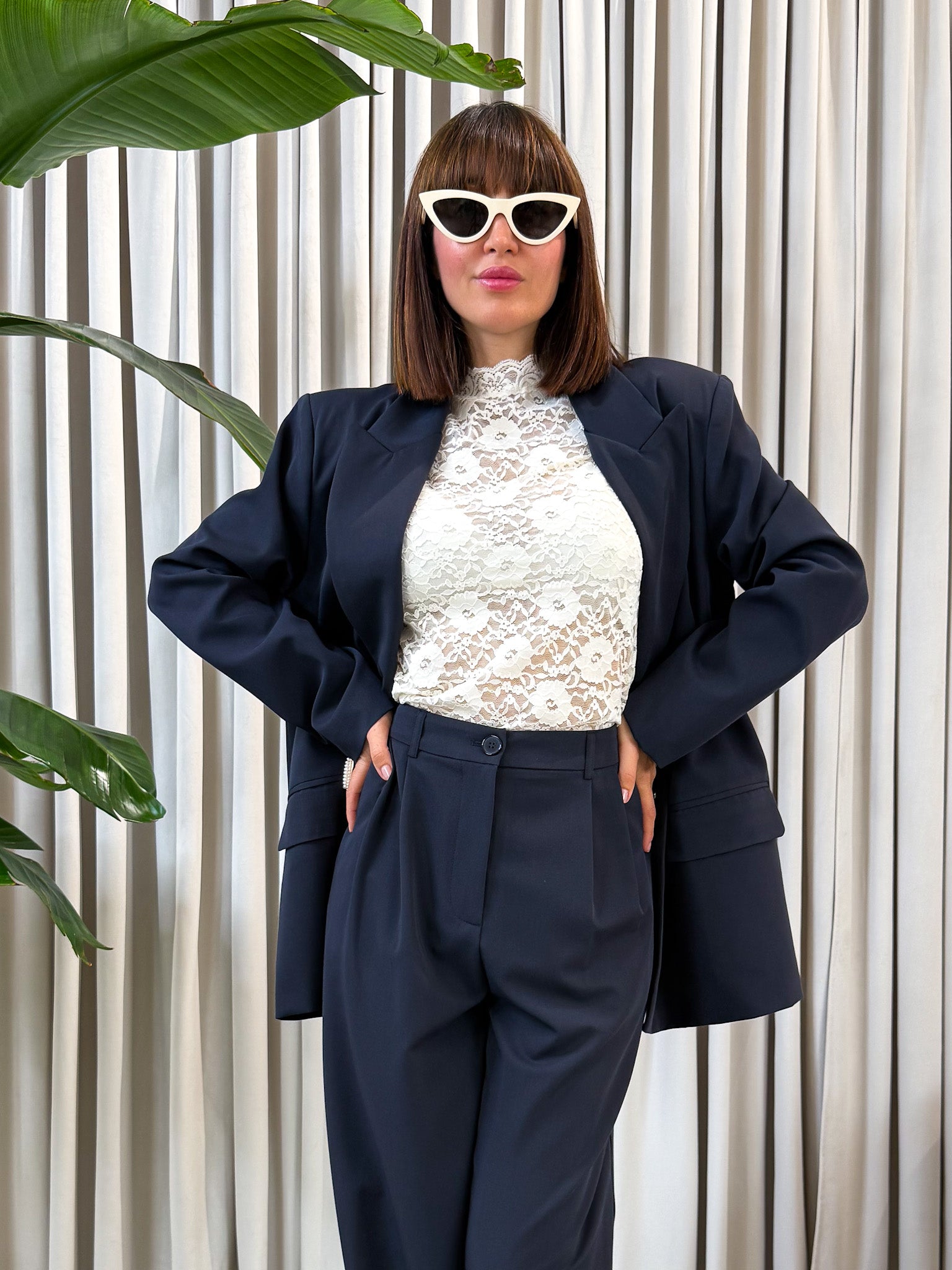 Blazer over blu