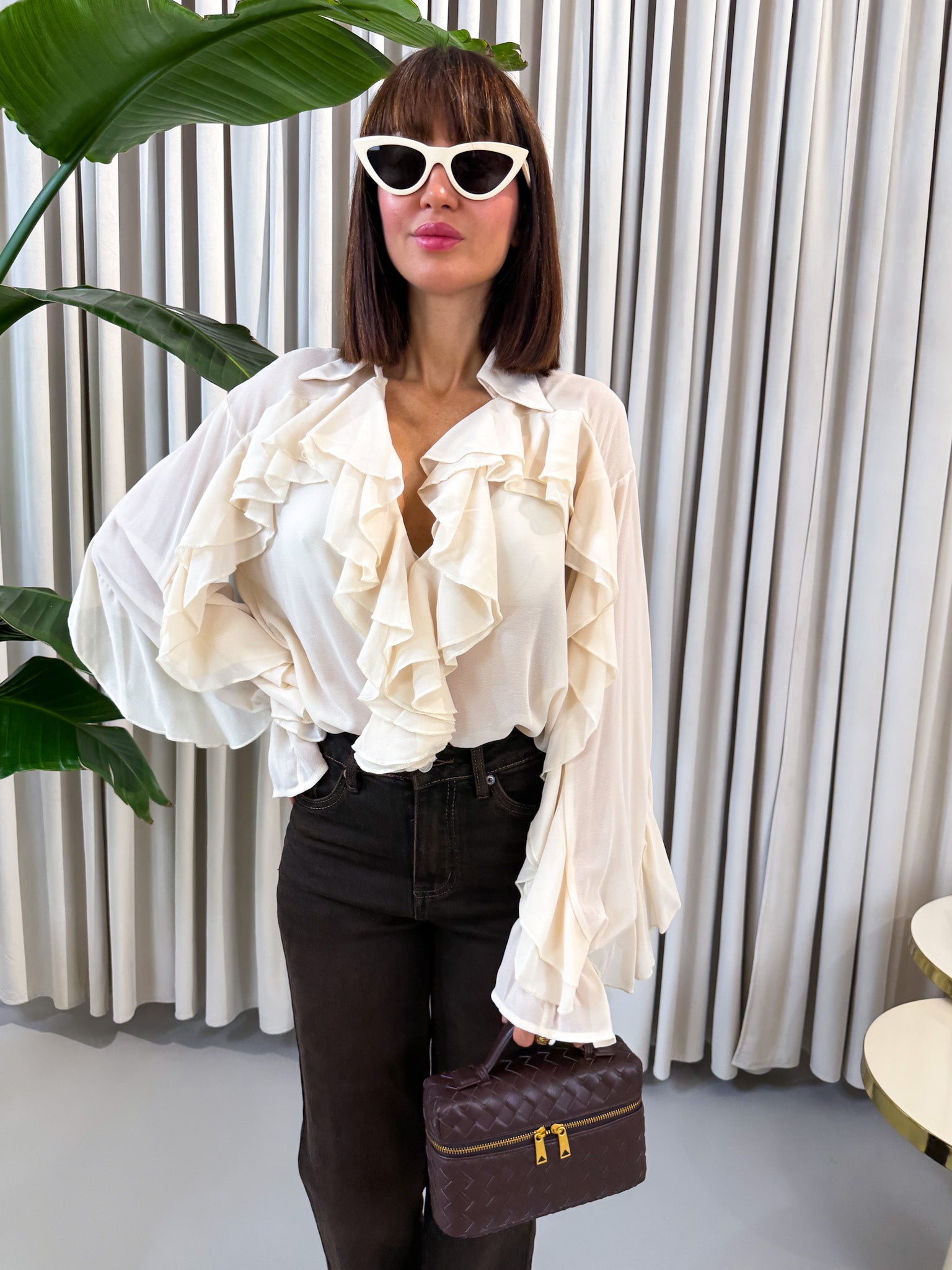 Camicia con rouches
