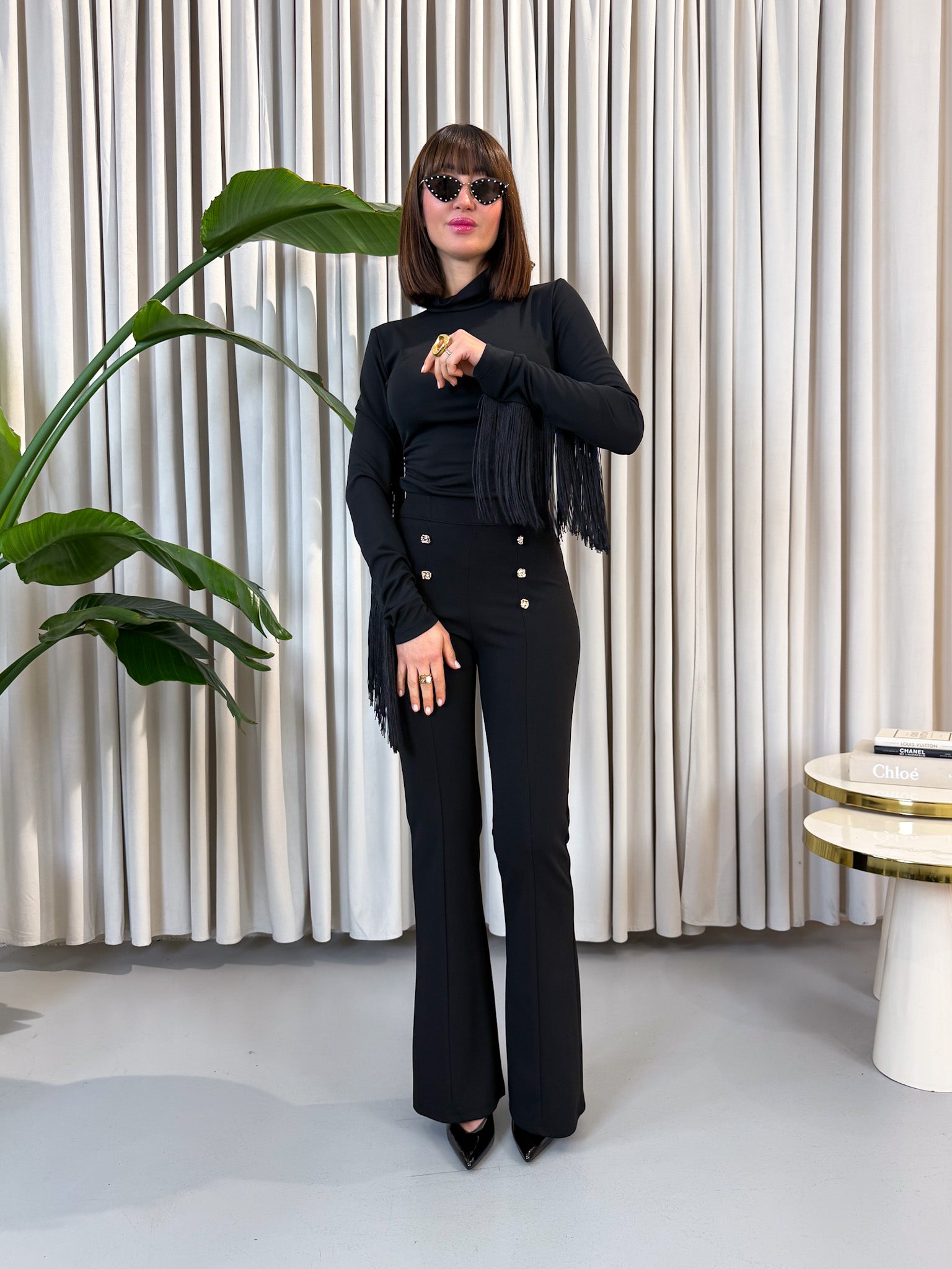 Pantalone a zampa nero