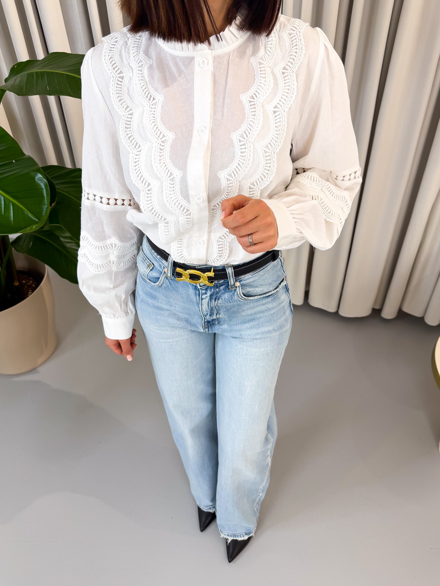 Jeans wide leg denim chiaro