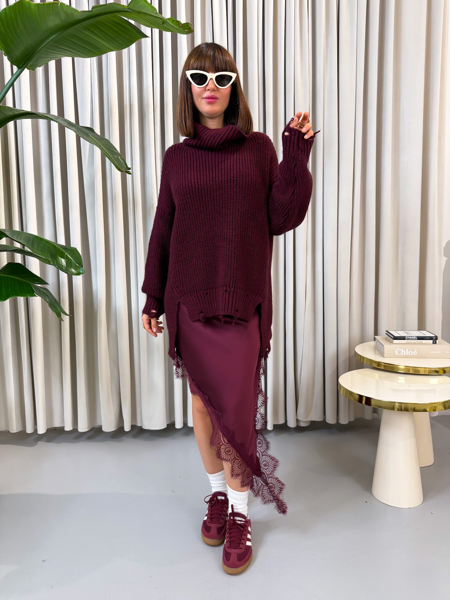 Sottoveste pizzo bordeaux