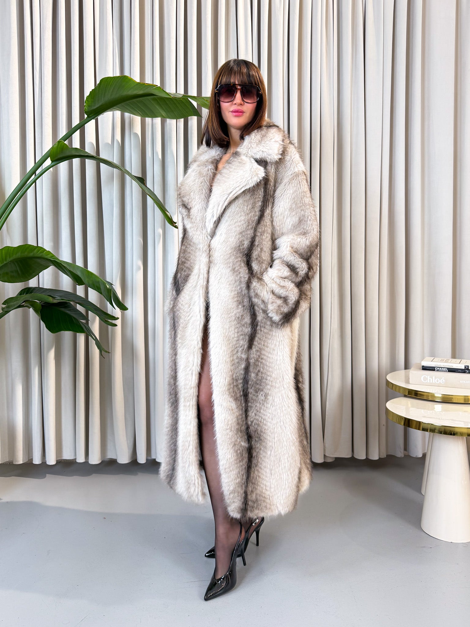 Eco-fur lunga beige