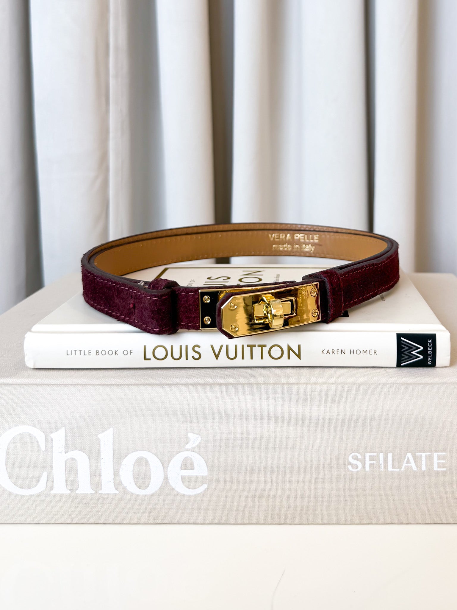 Cintura suede fibbia oro