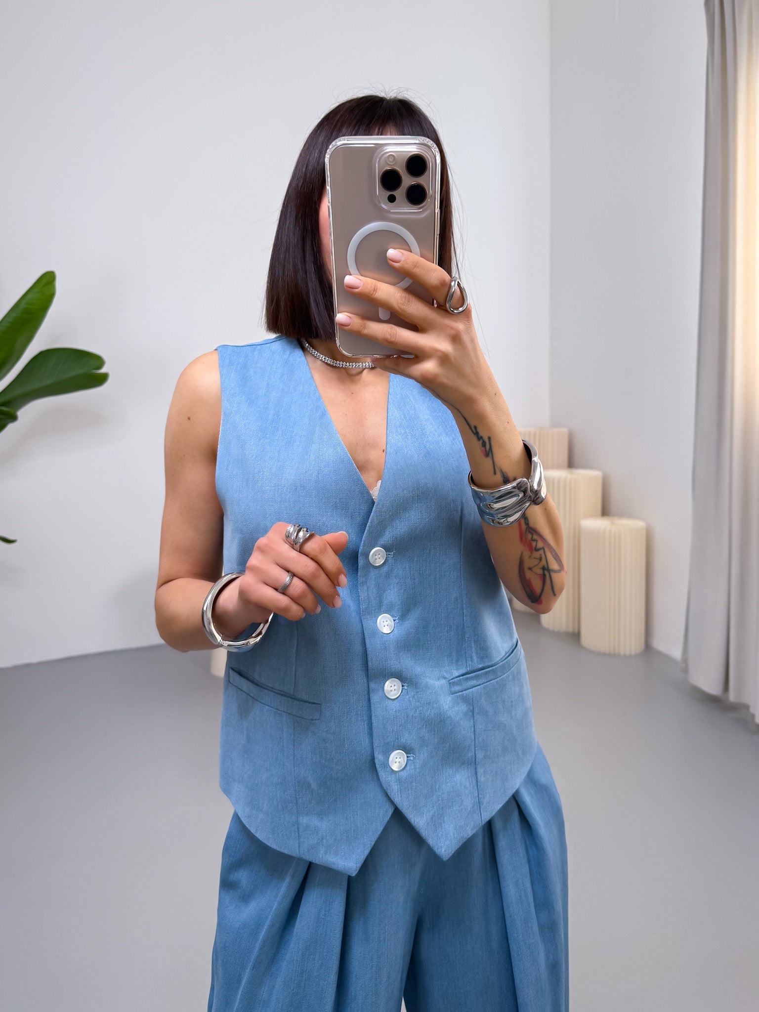 Gilet denim chiaro