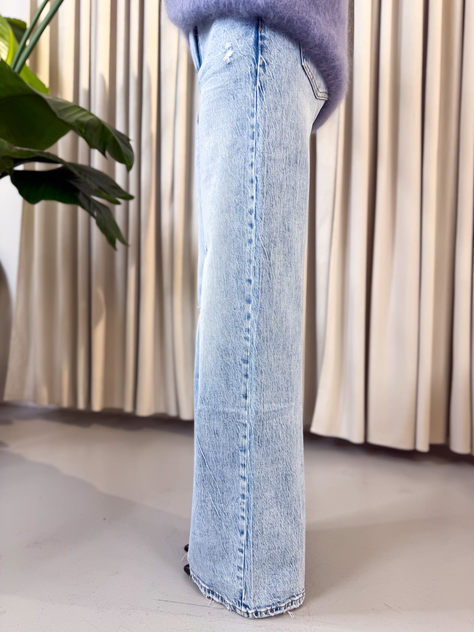Jeans wide leg chiaro
