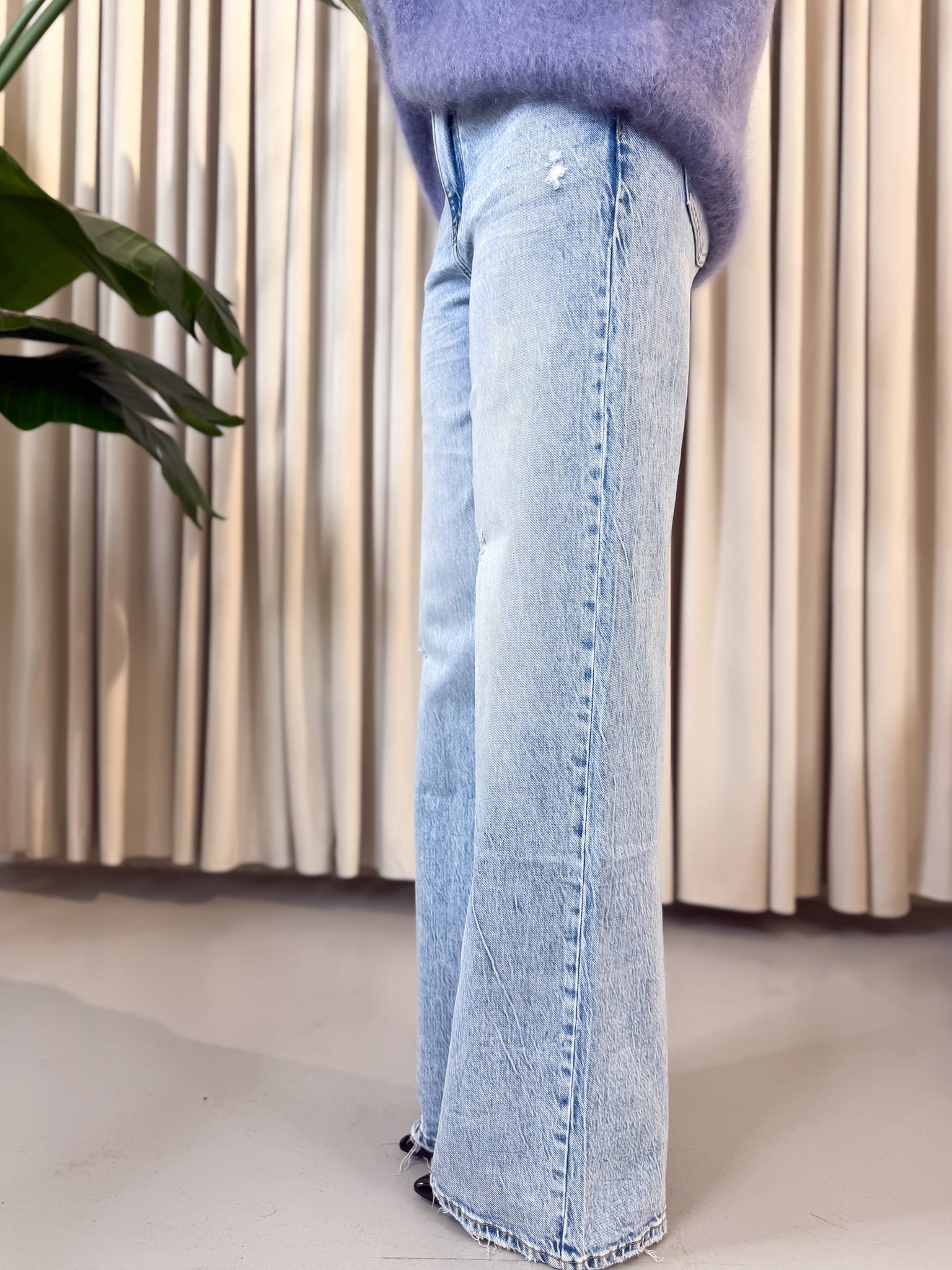 Jeans wide leg chiaro