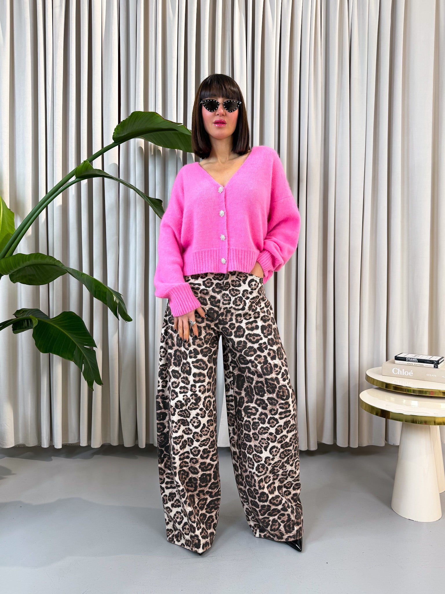 Cardigan alpaca fucsia