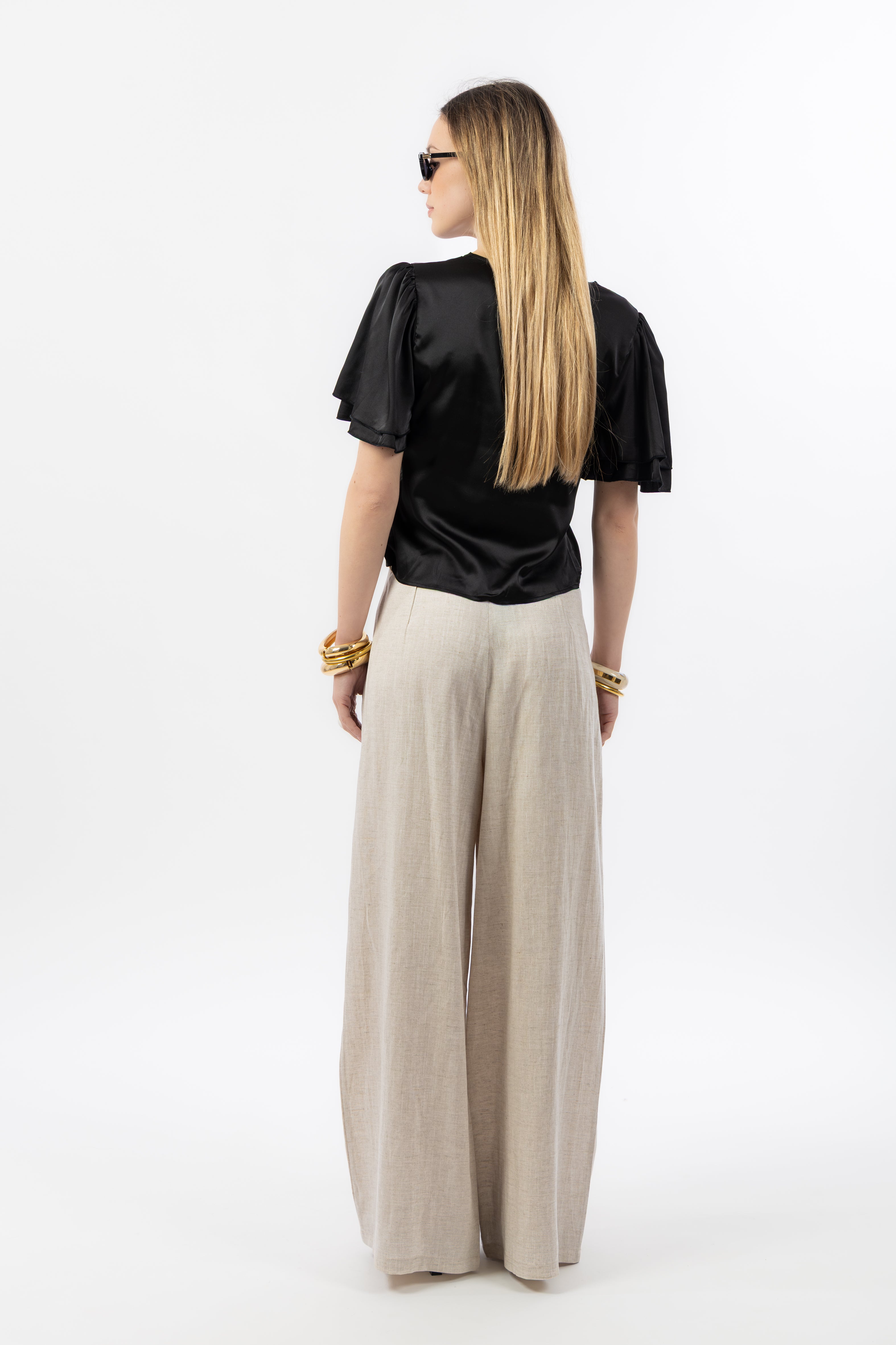 Pantalone lino panna