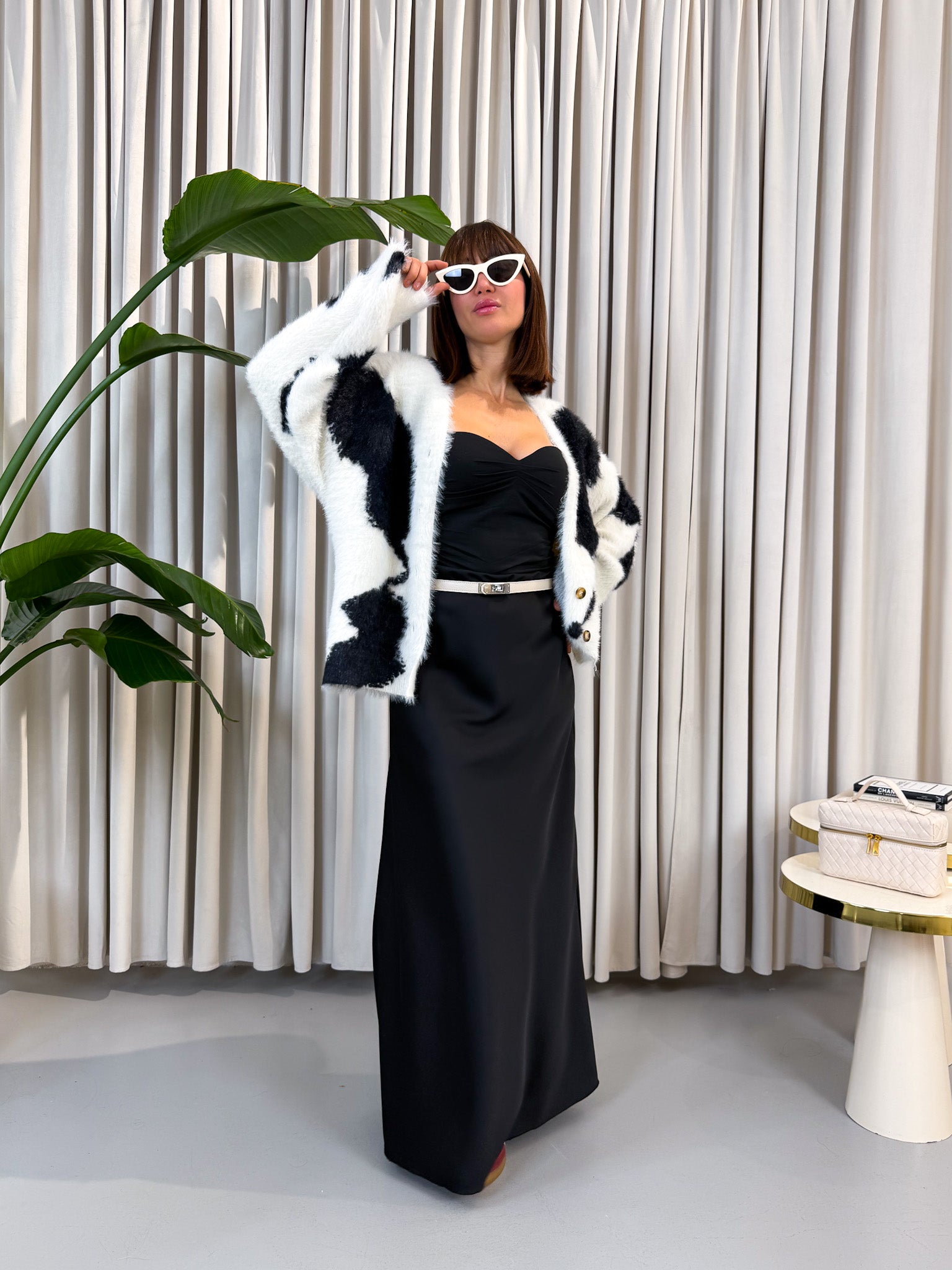 Gonna lunga in raso nero