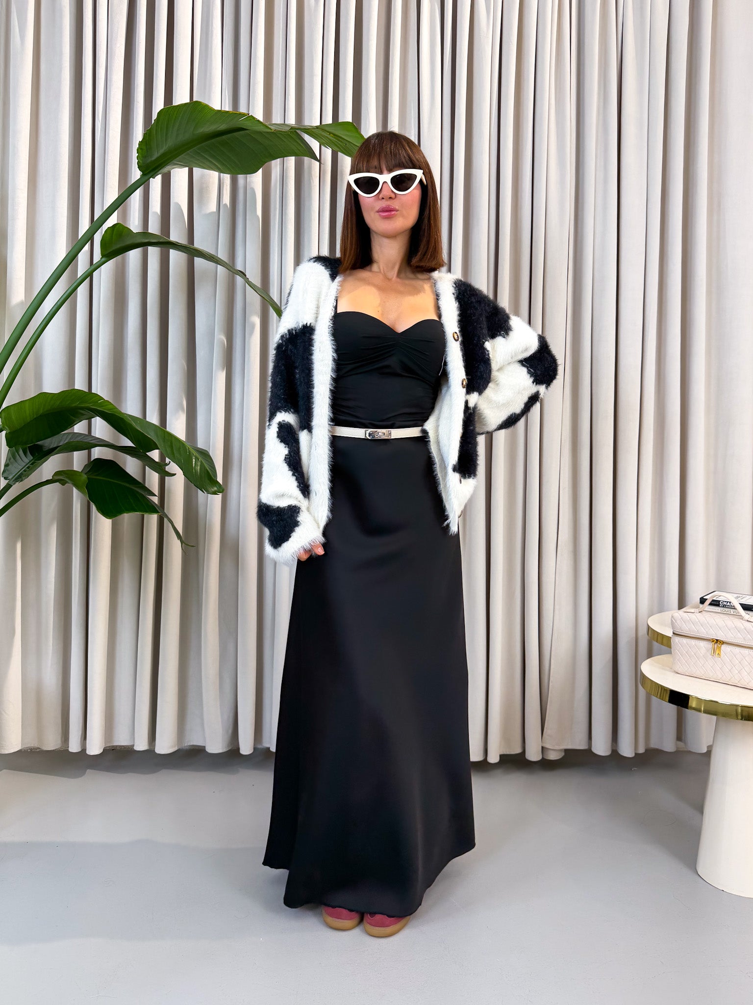 Gonna lunga in raso nero