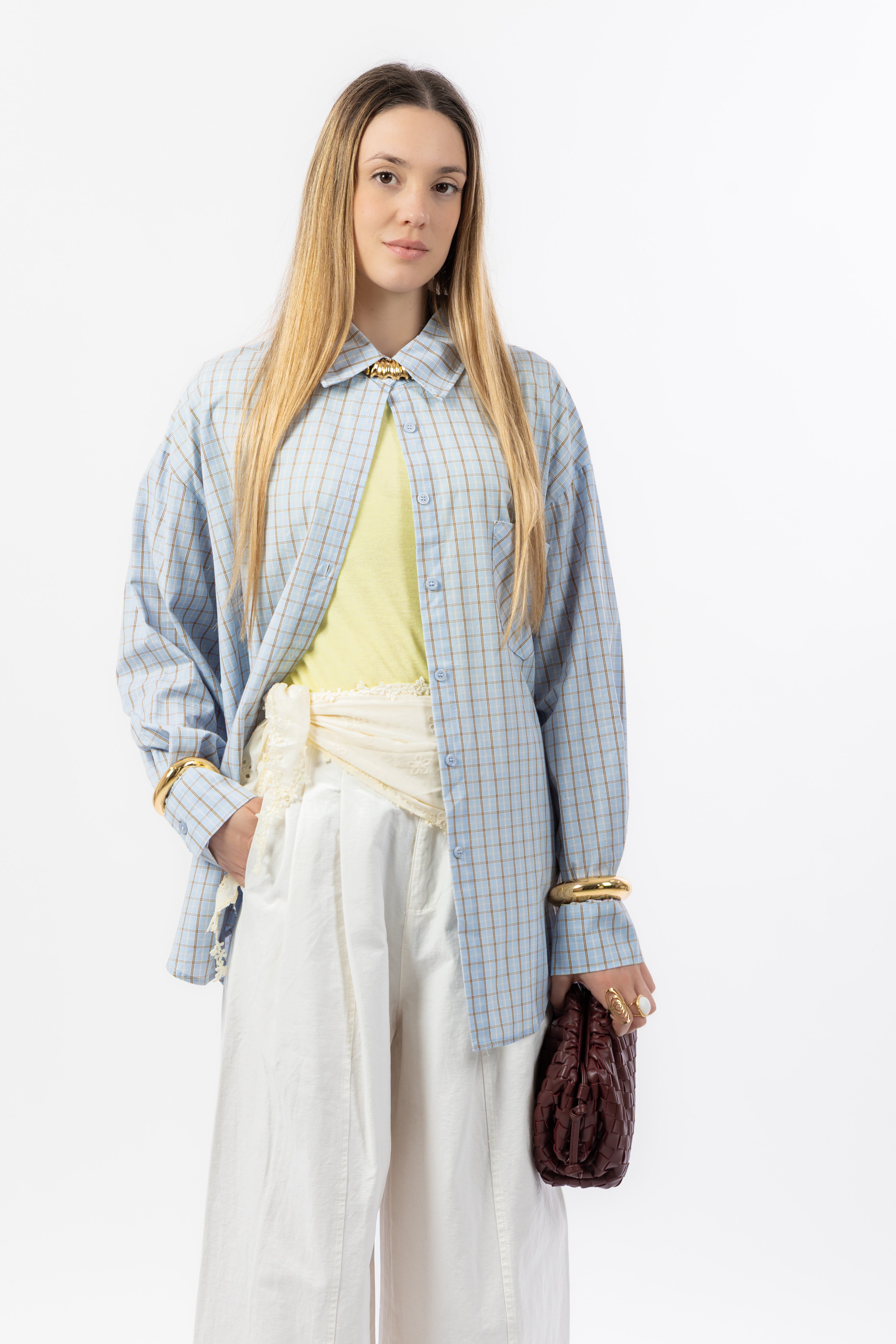Camicia quadri azzurra