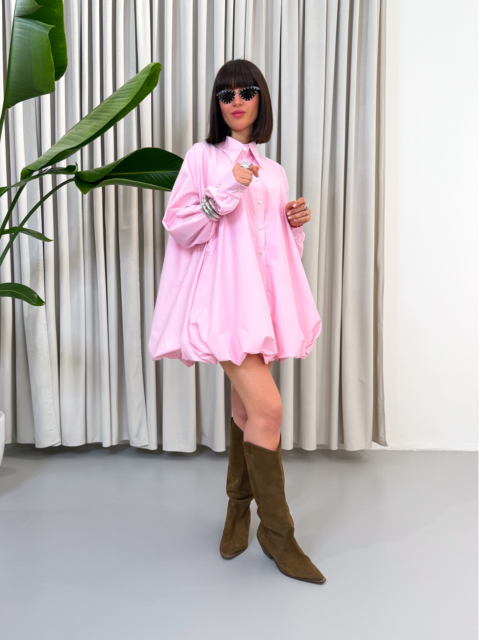 Abito balloon rosa