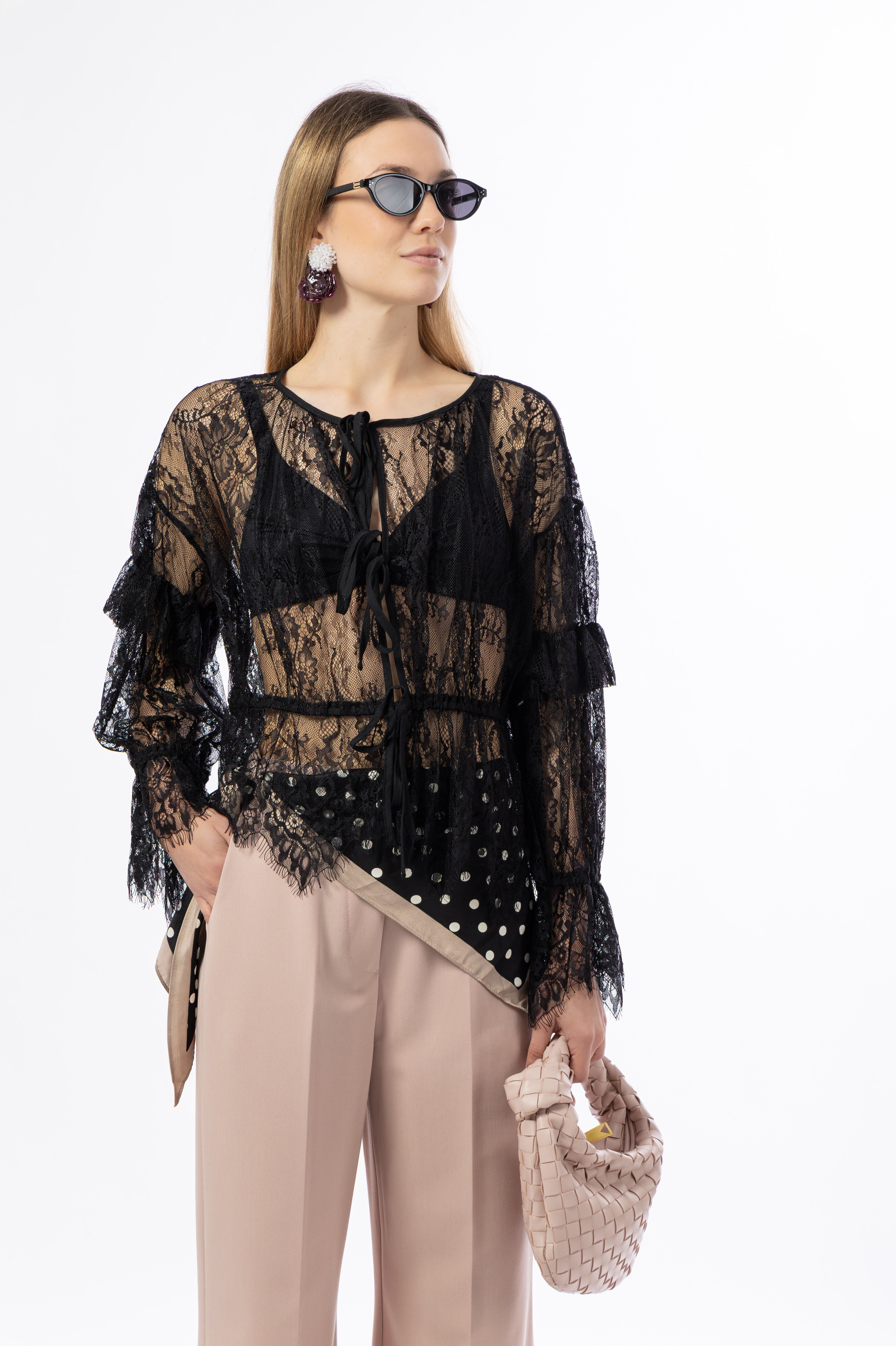 Blusa pizzo nero