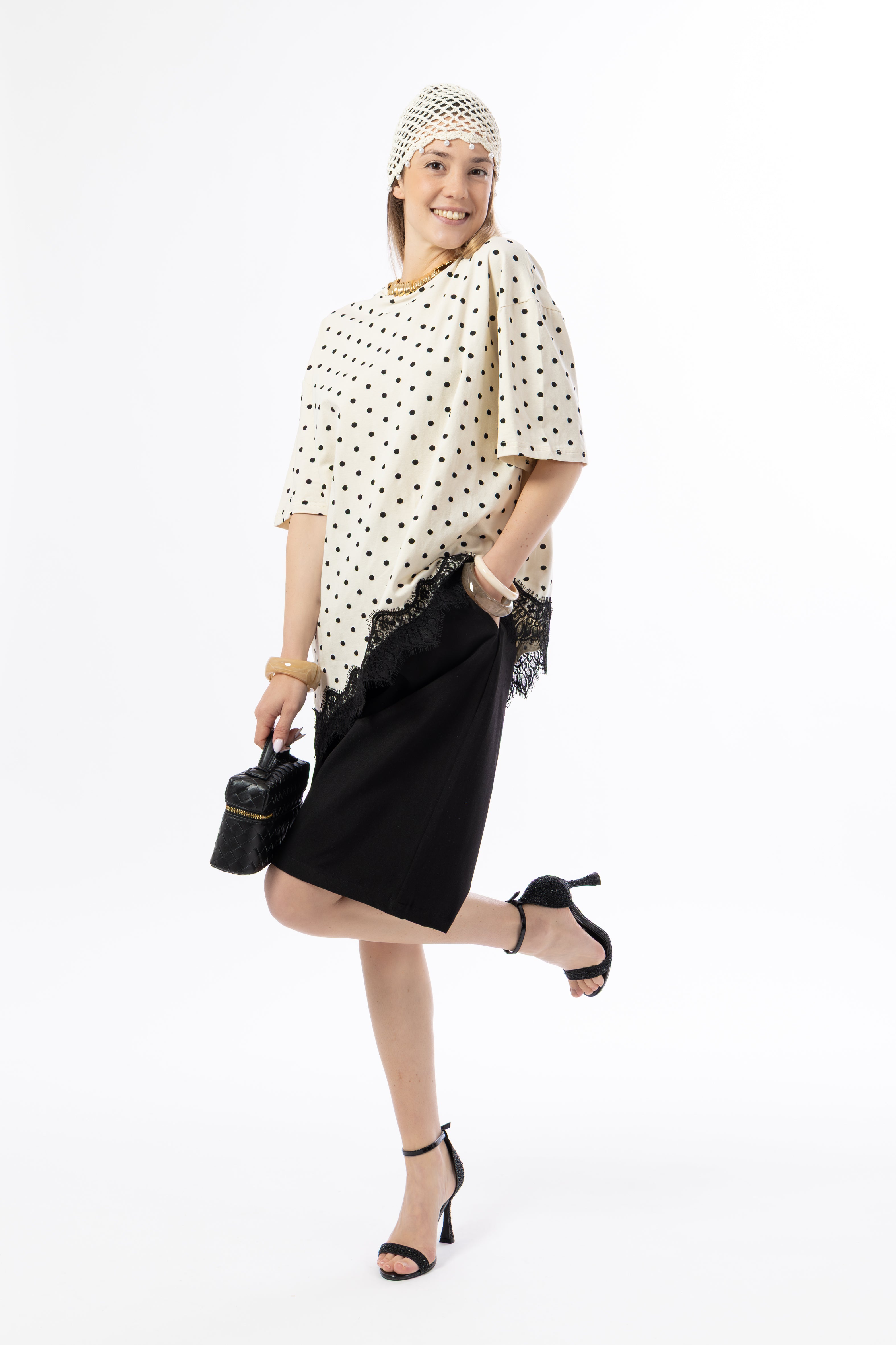 T-shirt asimmetrica pois