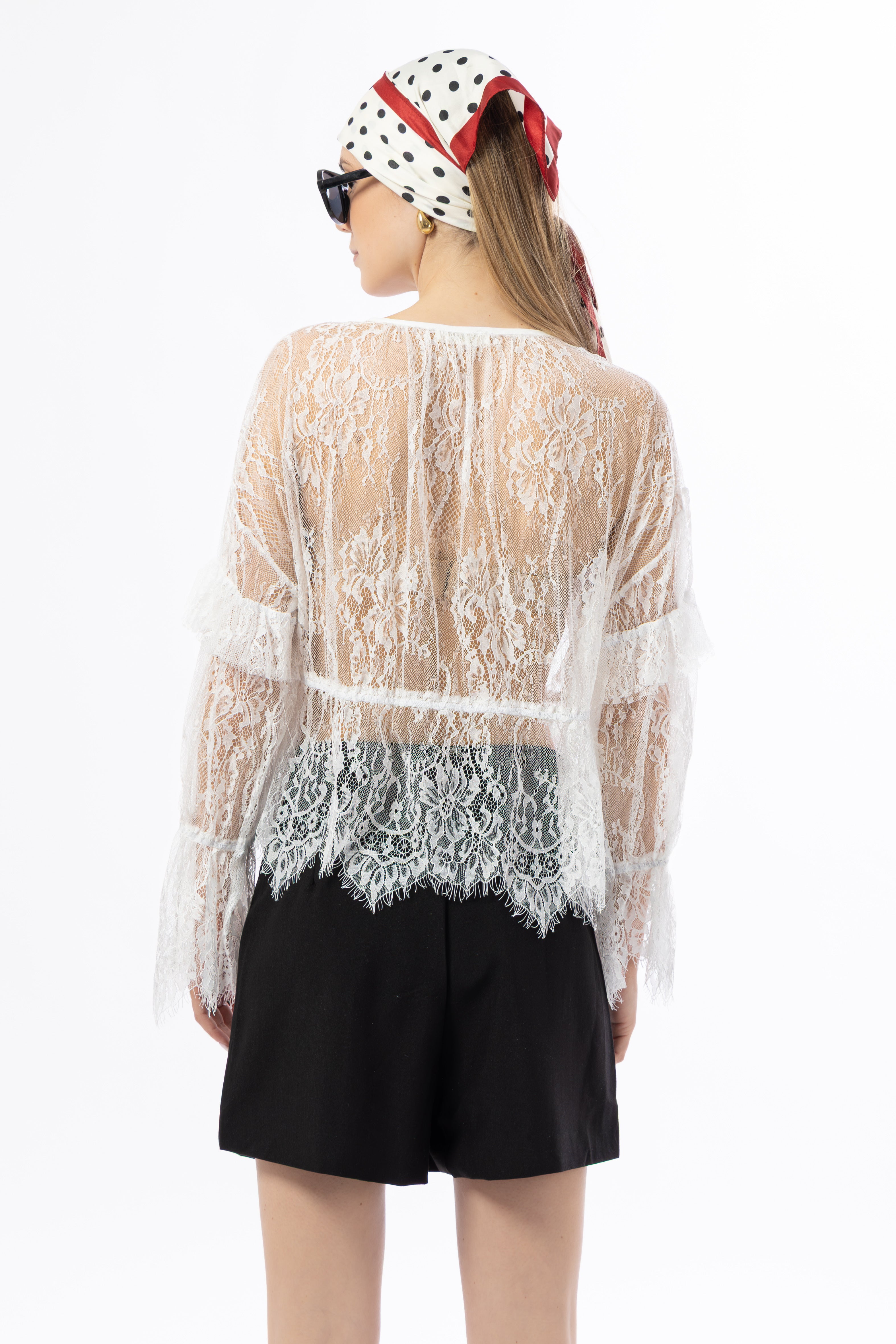 Blusa pizzo bianco