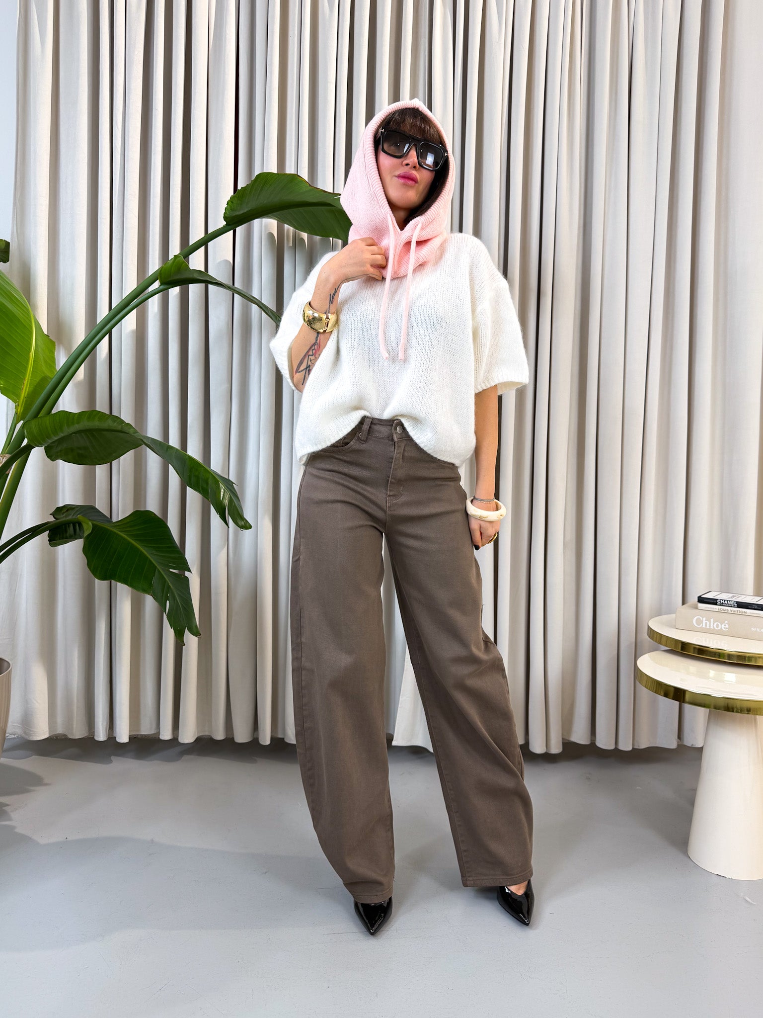 Jeans ballon caramel