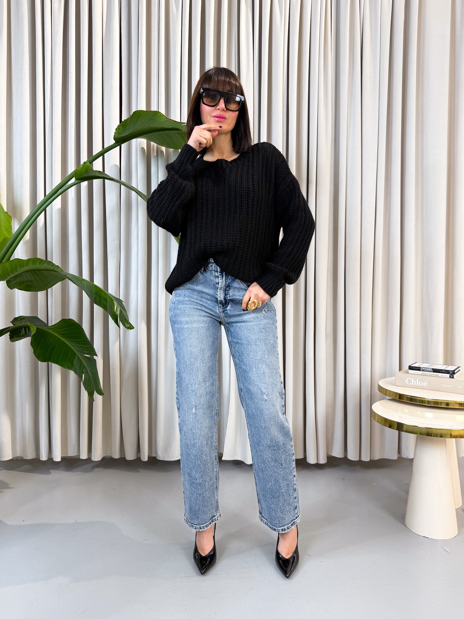 Jeans regular denim medio