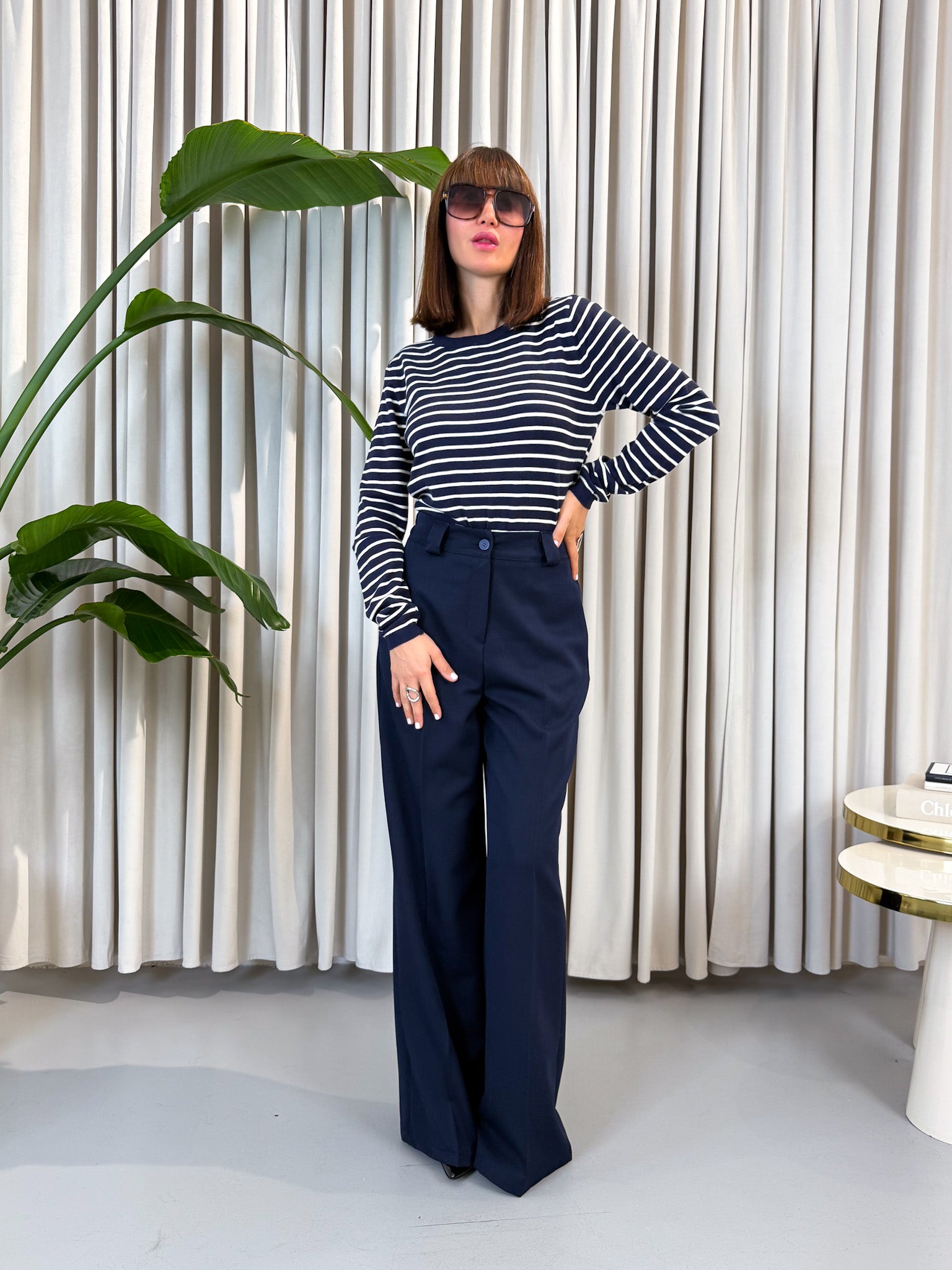 Pullover basic rigato