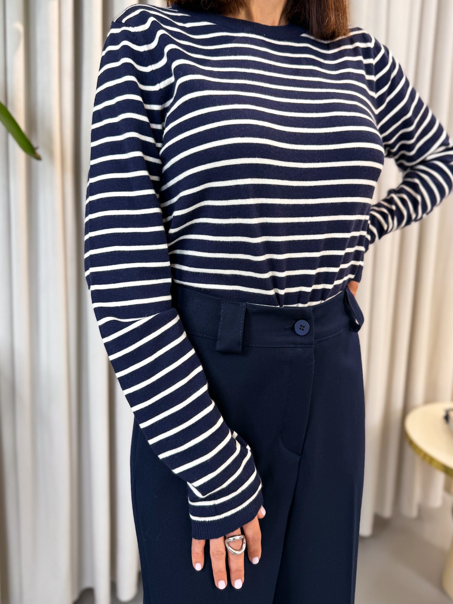 Pullover basic rigato