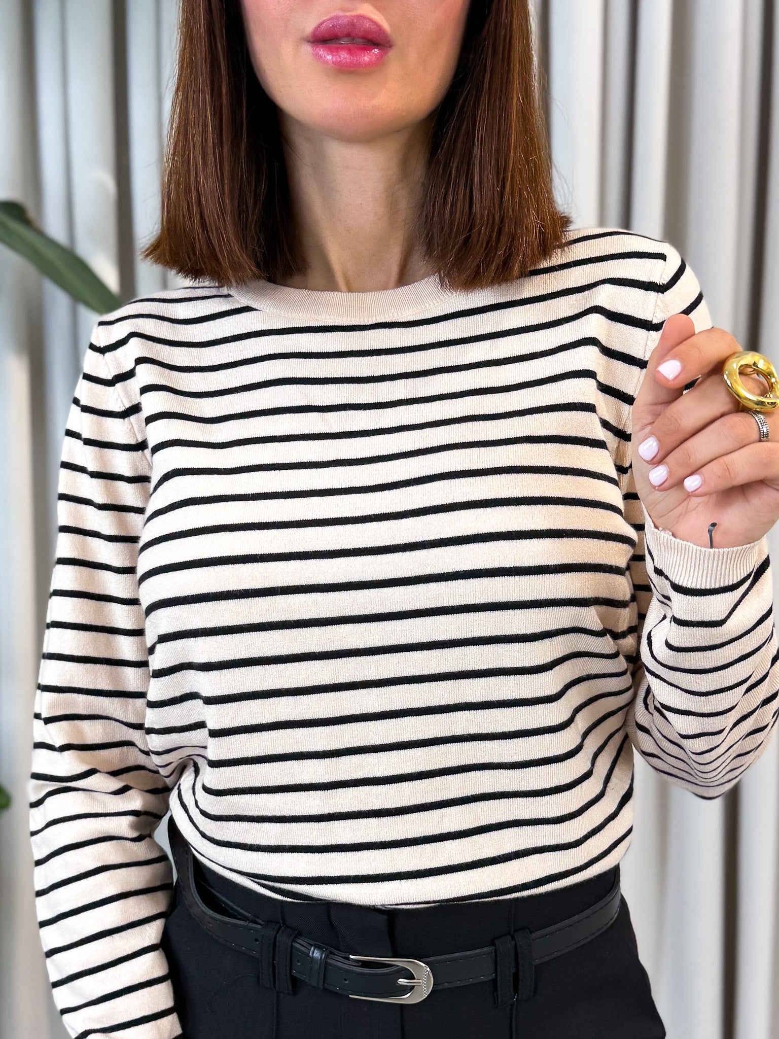 Pullover basic rigato