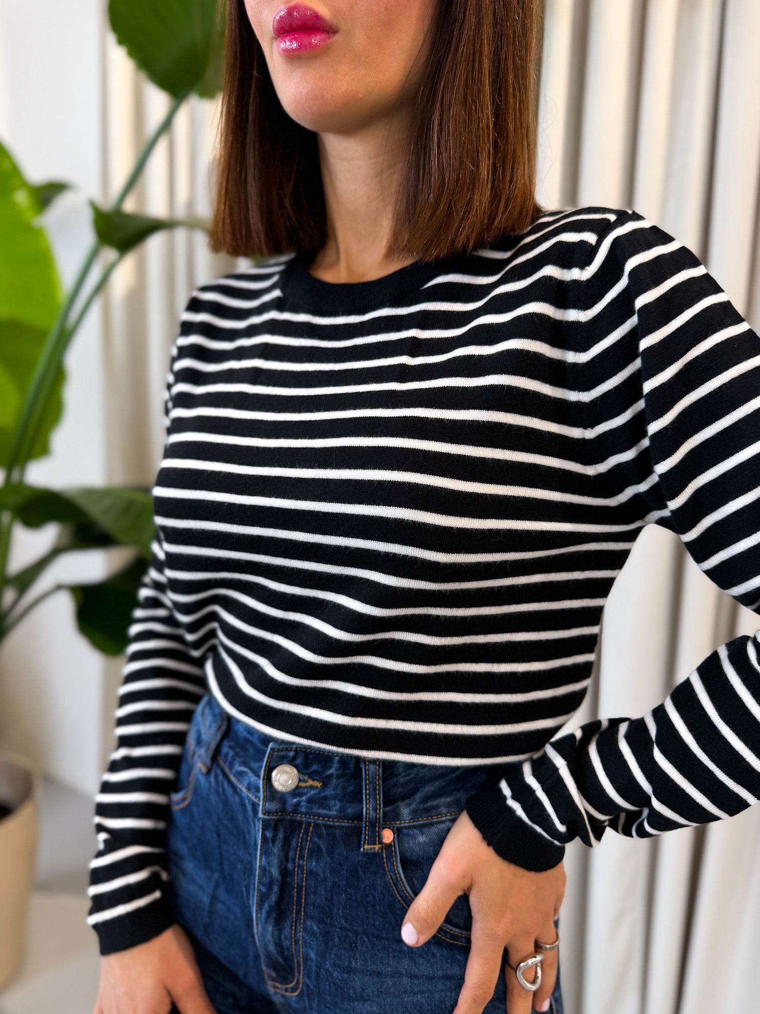 Pullover basic rigato