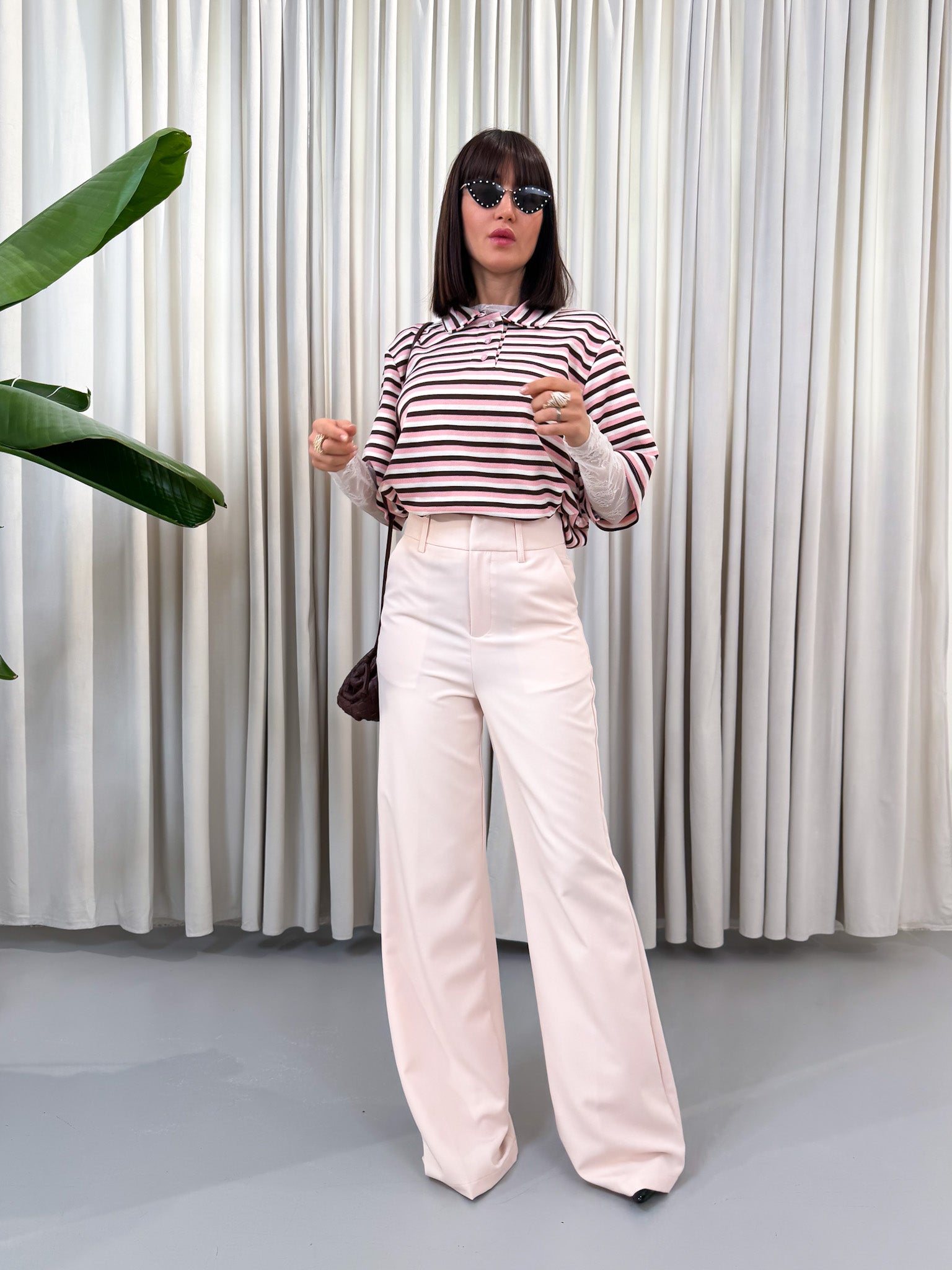 Pantalone sartoriale cipria
