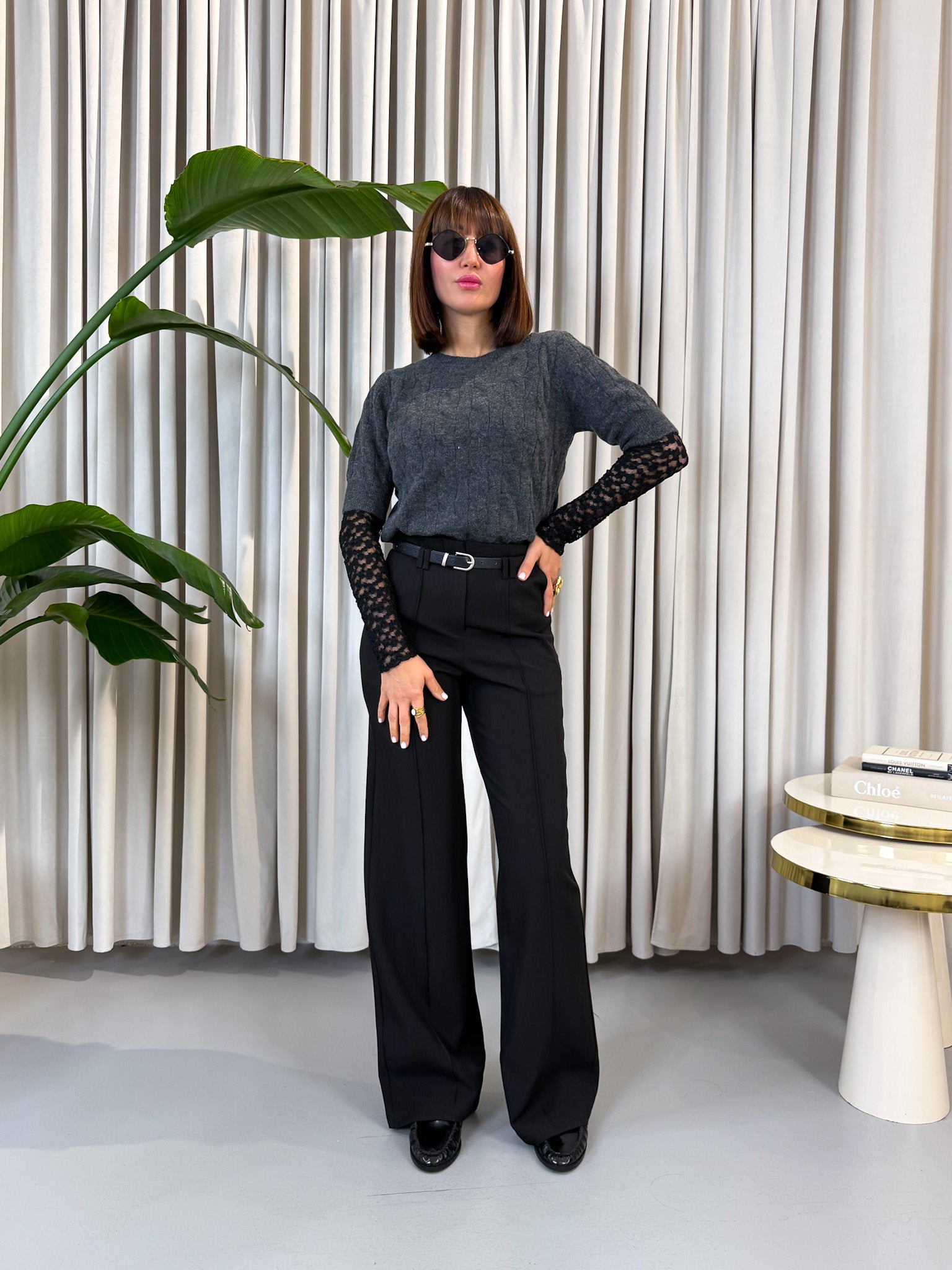 Pullover manica corta antracite