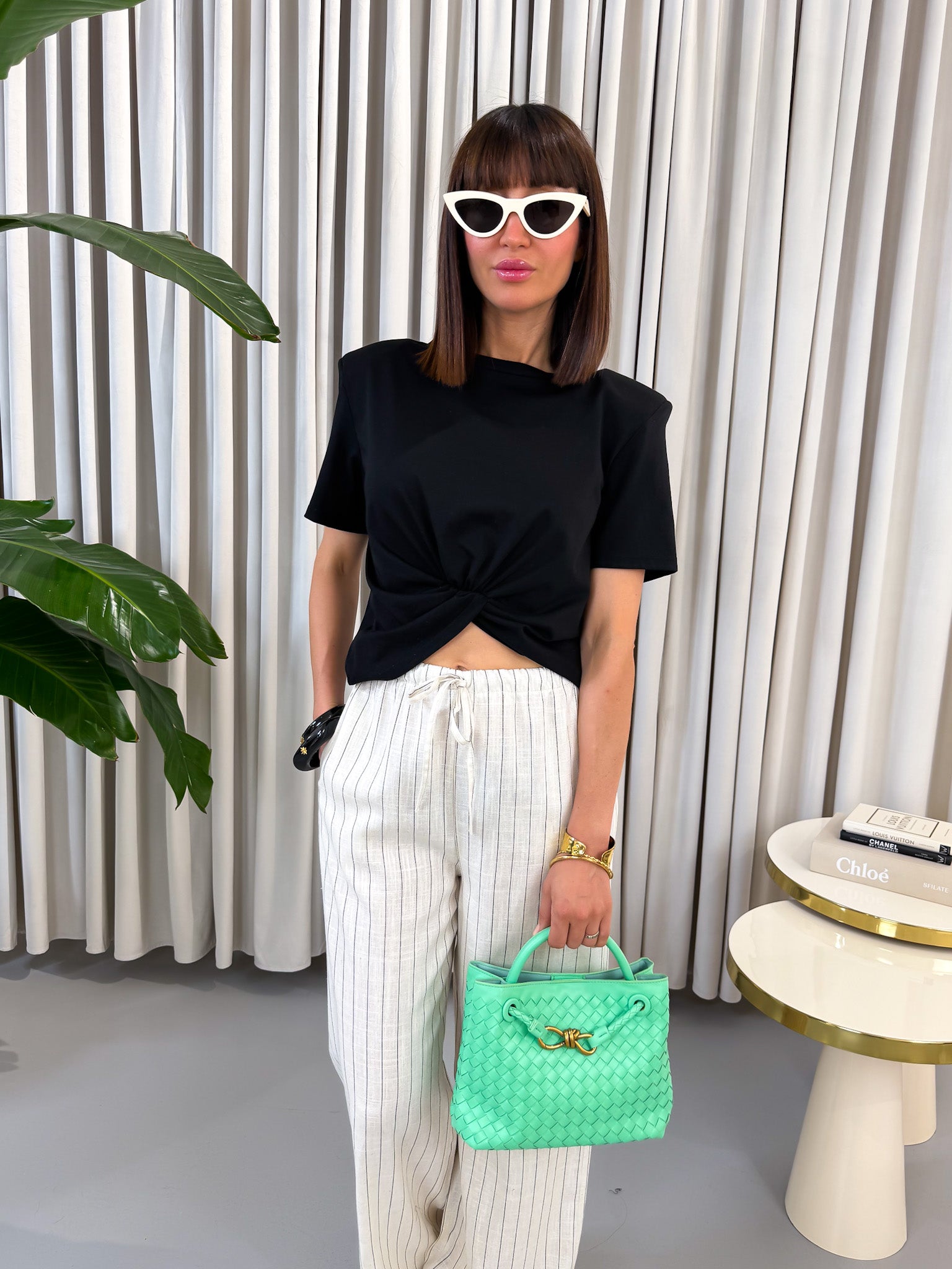 T-shirt nodo crop