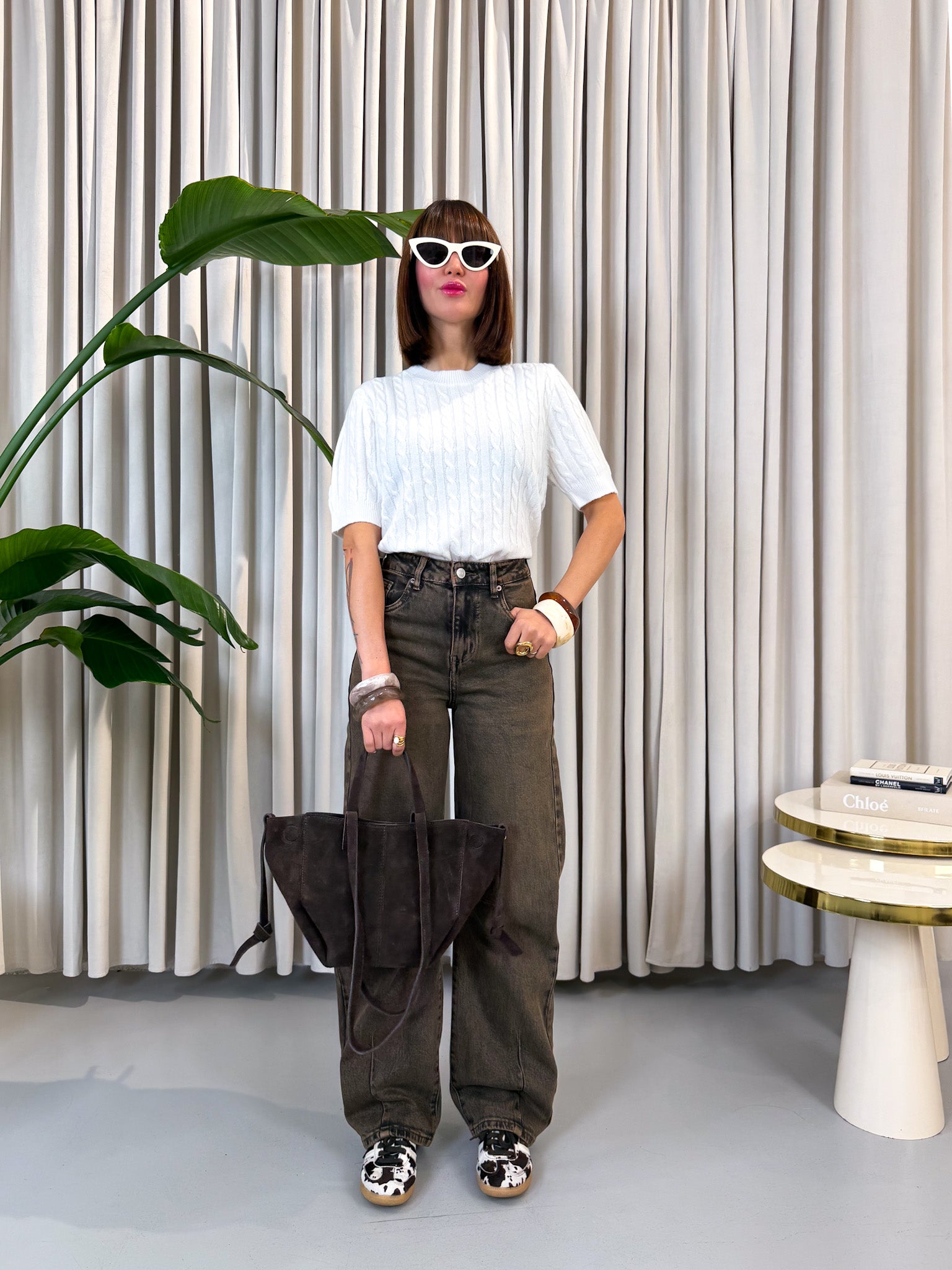 Pullover manica corta bianco