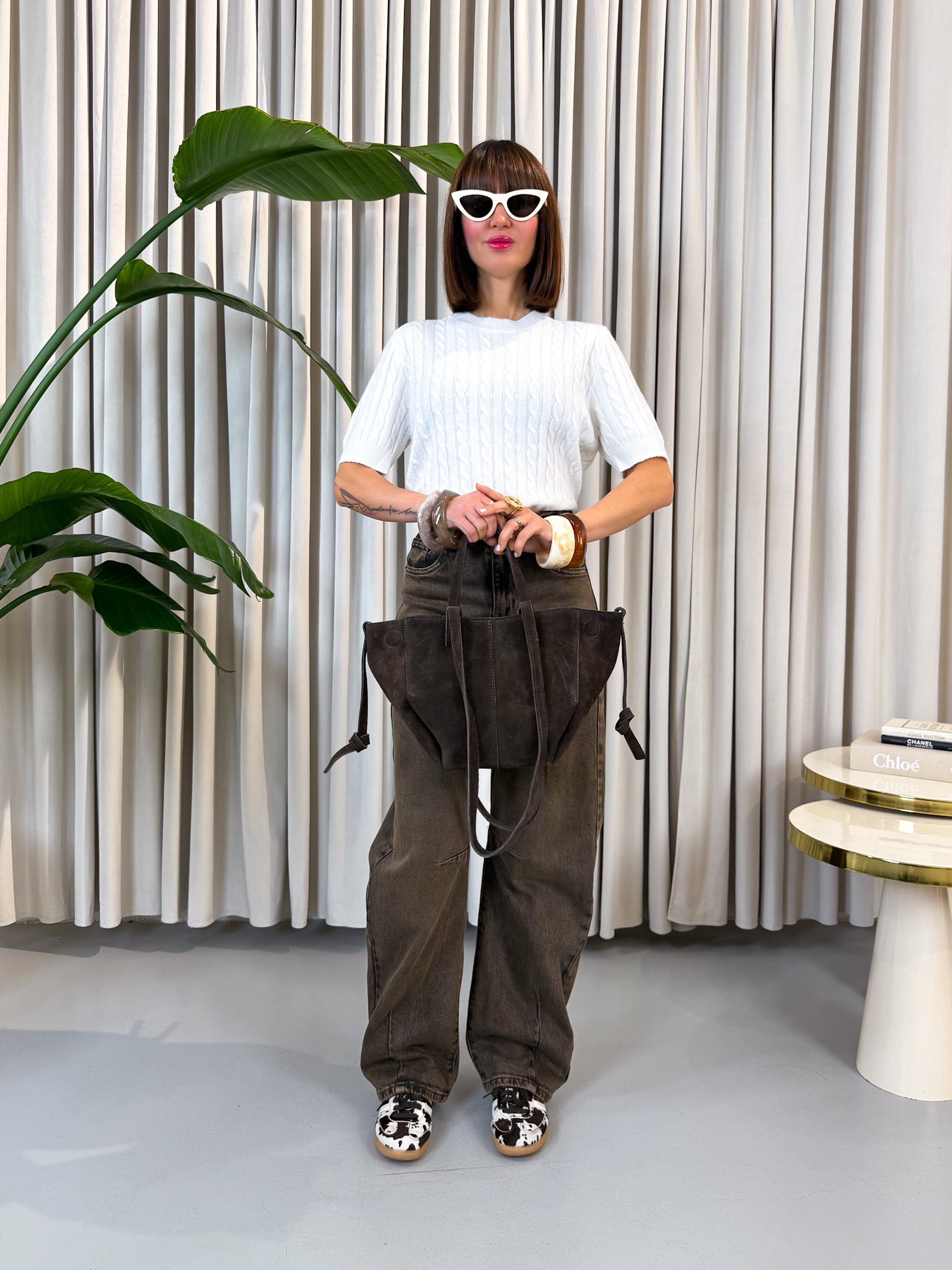 Pullover manica corta bianco