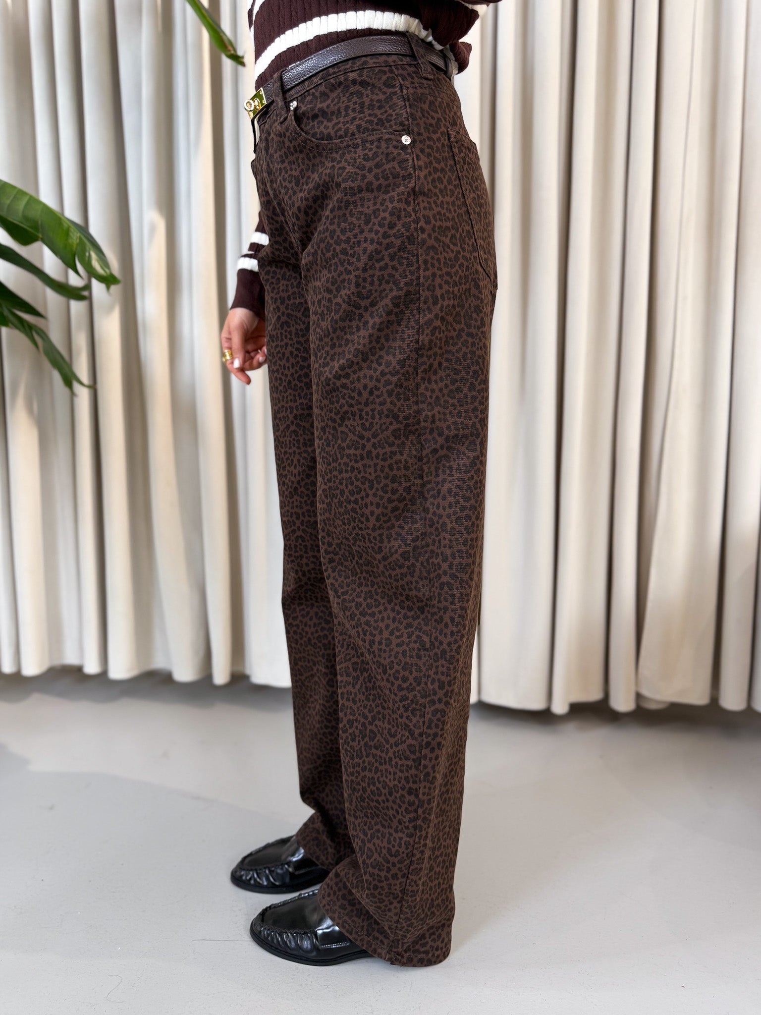 Jeans barrel animalier