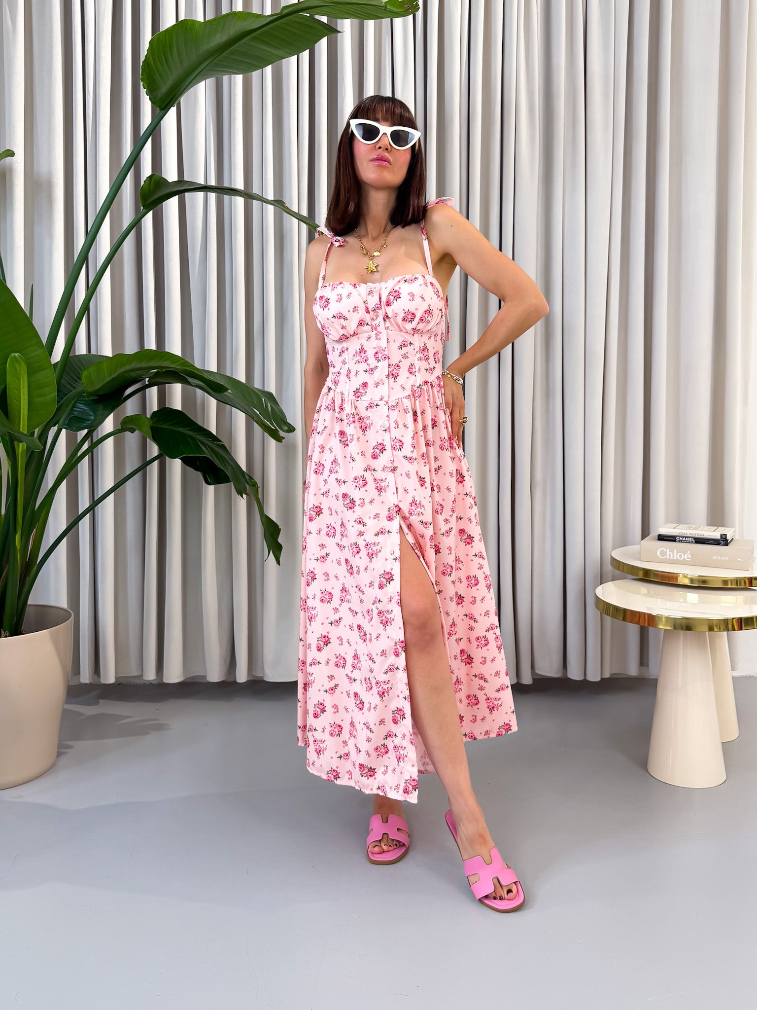 Abito midi Rosy a fantasia