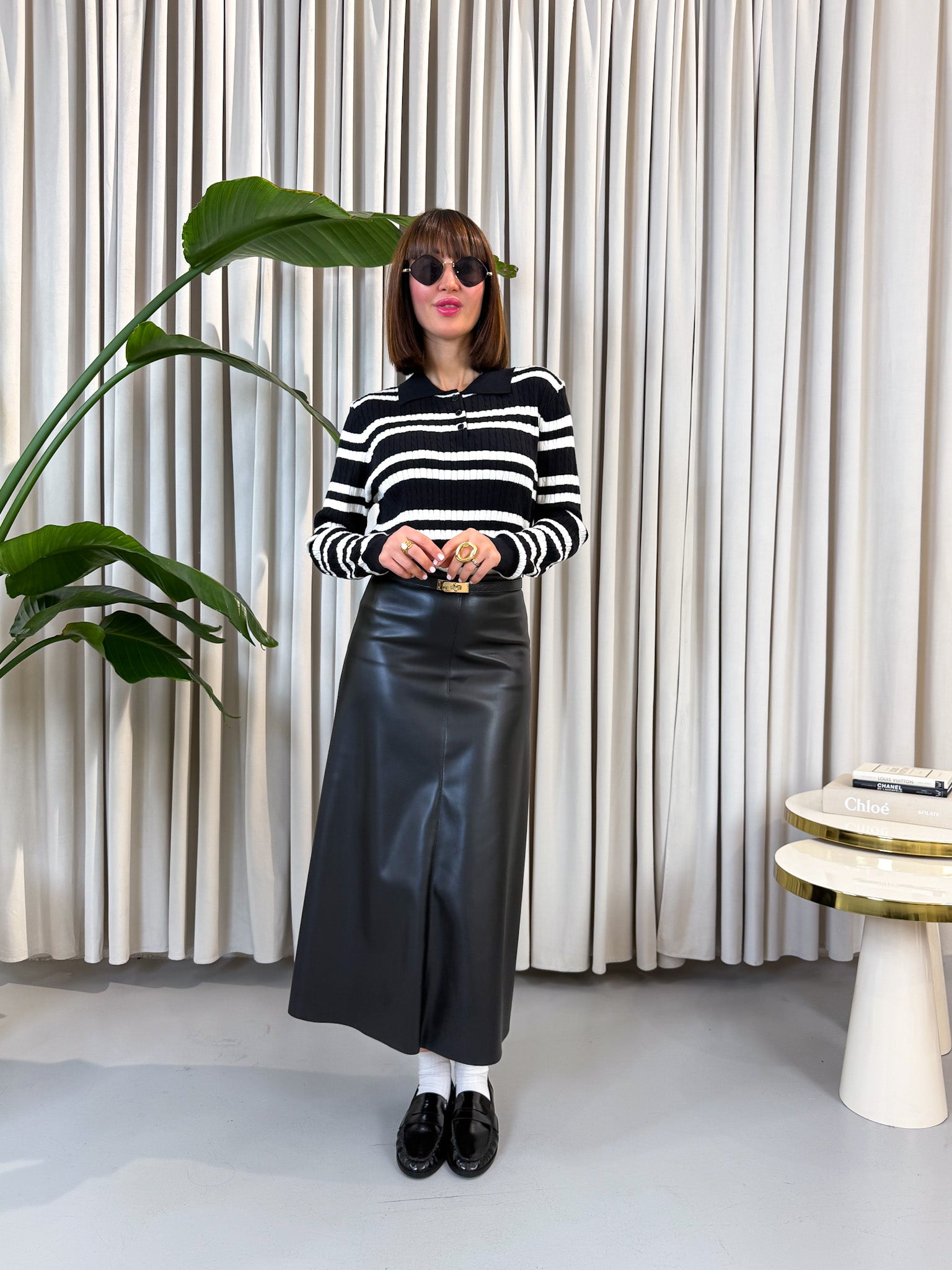 Gonna simil pelle nero